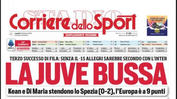 Prima CdS - La Juve bussa, senza penalizzazione sarebbe secondo con l'Inter