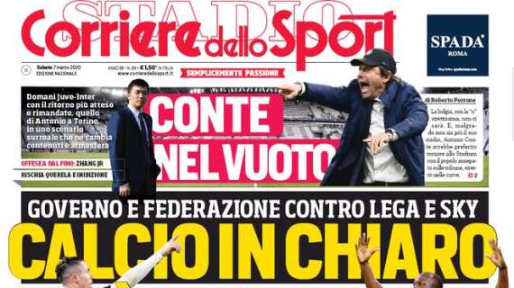 Prima CdS - Conte nel vuoto. Calcio in chiaro: è scontro