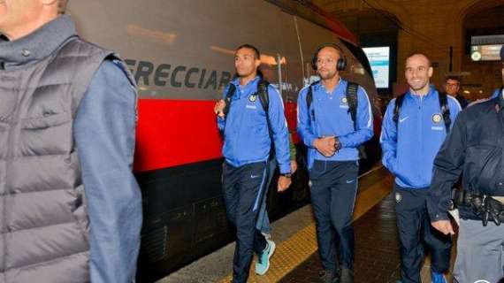 FOTO - L'Inter viaggia in treno verso Bologna