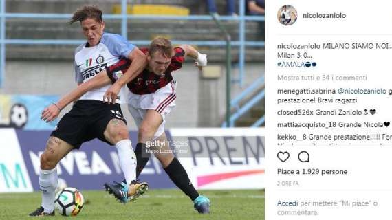 Zaniolo: "Milano siamo noi. Inter-Milan 3-0, amala!"