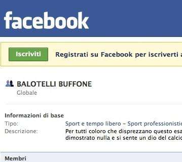 Proliferano su Facebook i gruppi anti-Balotelli