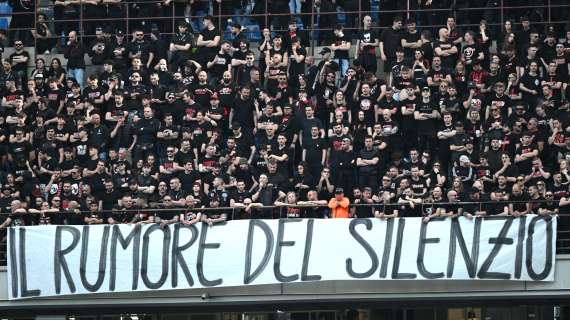 Milan, la Curva Sud in silenzio per 45': "Non esiste stagione positiva senza vittorie, non ci accontenteremo mai"