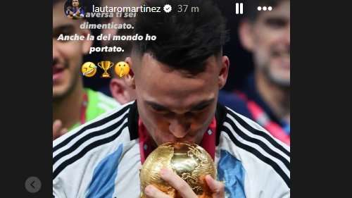 Lautaro risponde a Trevisani: "Ho portato anche la Coppa del Mondo"