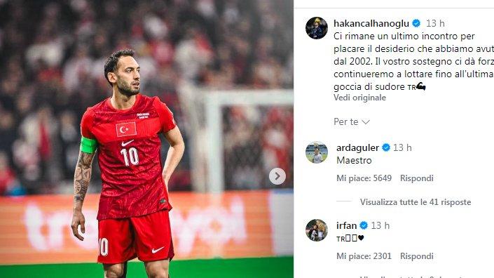 Calhanoglu: "Un ultimo incontro per placare il nostro desiderio". E Arda Guler lo elogia: "Maestro"
