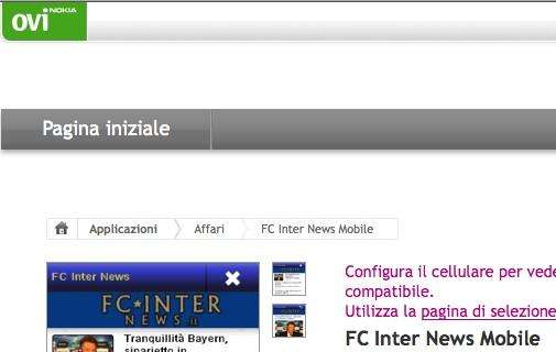 FcInterNews disponibile anche su Ovi Store