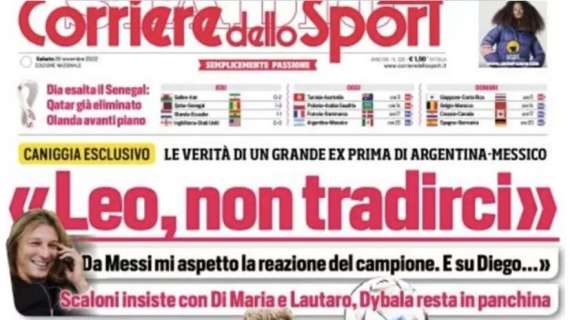 Prima CdS - Scaloni insiste con Di Maria e Lautaro, Dybala resta in panchina 