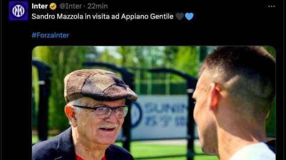 FOTO - Dal saluto alla squadra e Inzaghi fino al pranzo con Marotta: la giornata interista di Mazzola ad Appiano