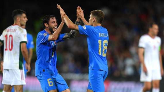 Nations League, Italia avanti 2-0 sull'Ungheria all'intervallo: apre un golazo di Barella