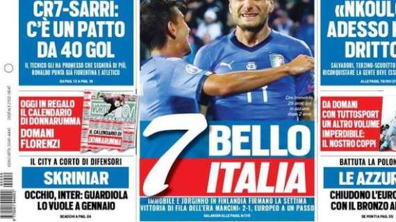 Prima pagina TS - Guardiola vuole Skriniar a gennaio