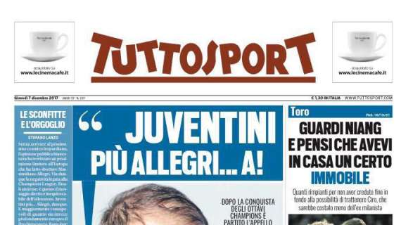 Prima pagina TS - Brozovic l'anti-Juve. Incontro per Jankto