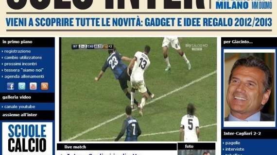 FOTO - L'Inter sbandiera il rigore: così la home del sito