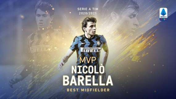 MVP Serie A 2020/21, premio per Barella: il 23 dell'Inter eletto come miglior centrocampista della stagione 