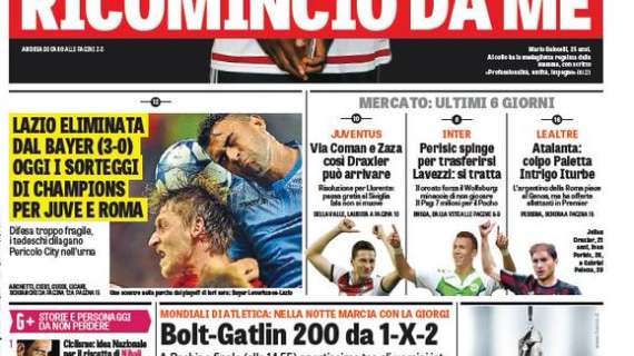 Prime pagine - Perisic vuole l'Inter e minaccia di non giocare. Si tratta per Lavezzi, in difesa c'è Siqueira