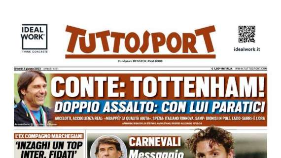 Prima TS - Marchegiani: "Inzaghi un top. Inter, fidati". Conte: Tottenham