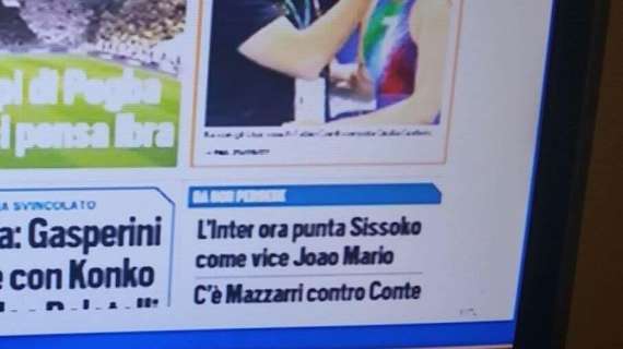 Prima pagina TS - Sissoko come vice Joao Mario