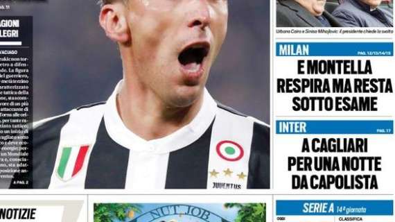 Prima pagina TS - Inter a Cagliari per una notte da capolista