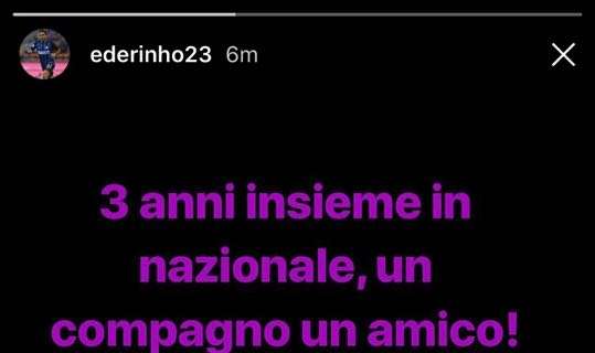 Eder saluta Astori: "3 anni insieme in Nazionale: un compagno, un amico. Ancora non ci posso credere"