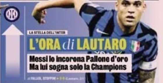 Prima GdS - L'ora di Lautaro. Messi lo incorona Pallone d'Oro ma lui sogna solo la Champions