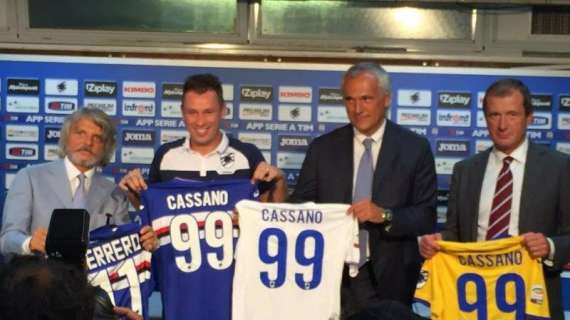 Qui Sampdoria - Muriel non al top: Cassano titolare? 