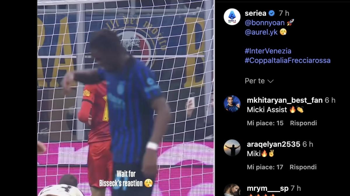 VIDEO - Bonny colpisce il Venezia con una sberla sotto l'incrocio: la reazione di Bisseck