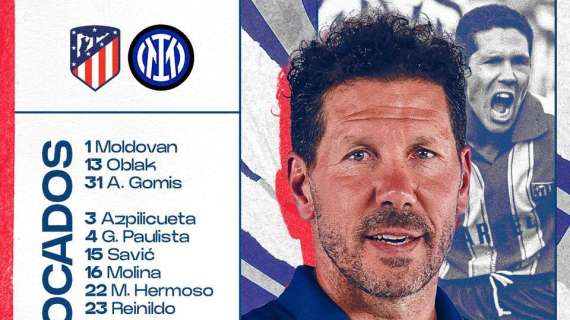 Simeone ritrova tutti tranne due. La lista completa dei 22 convocati dell'Atletico contro l'Inter