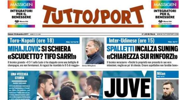 Prima pagina TS - Spalletti incalza Suning: "Chiarezza sui rinforzi"