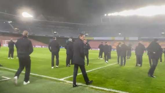 VIDEO - Champions League, l'Inter domani sfida lo Sparta Praga: i nerazzurri 'assaggiano' il prato dell'Epet Arena 