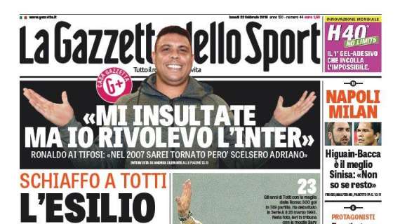 Prima GdS - Ronaldo: "Mi insultate ma io rivolevo l'Inter. Nel 2007 sarei tornato, però scelsero Adriano"