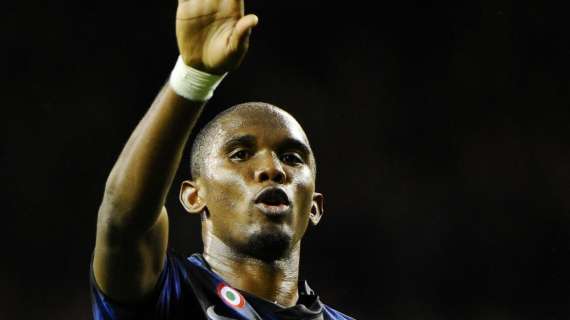 Eto'o non parla, ma saluta i tifosi nerazzurri