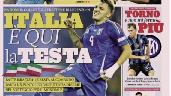 Prima GdS - Barella rientra con la Roma, vuole anche Champions e Juve