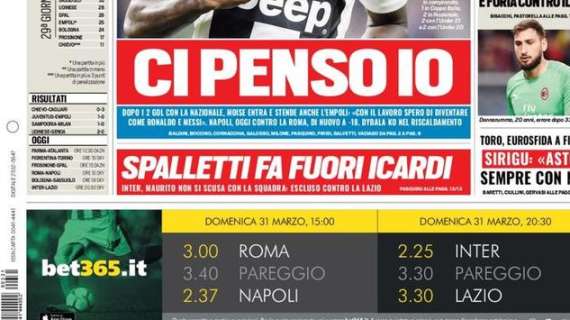 Prima pagina TS - Spalletti fa fuori Icardi