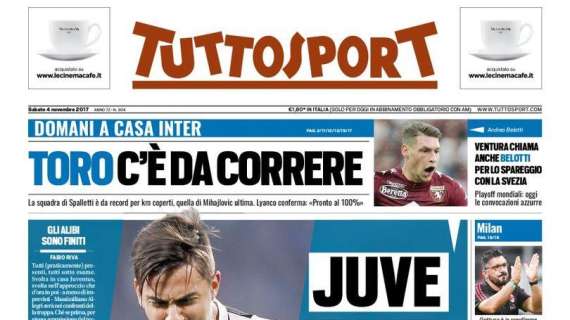 Prima pagina TS - Inter, record di chilometri: il Toro deve correre