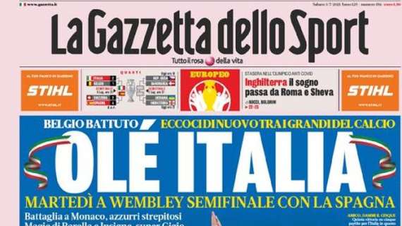 Prima pagina GdS - Olé Italia, eccoci di nuovo tra i grandi del calcio