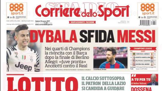 Prima pagina CdS - Torino-Inter con Belotti-Icardi