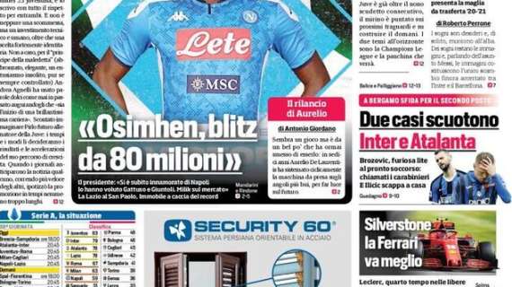 Prima pagina CdS - Due casi scuotono Inter e Atalanta. Messi testimonial del nuovo Barça