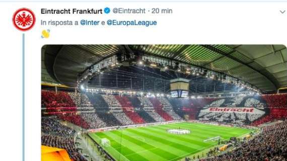 Europa League, l'Eintracht Francoforte risponde all'Inter su Twitter 