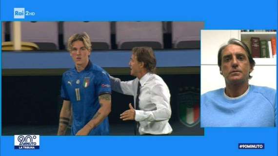 Mancini: "Barella è uno dei migliori del campionato. Dimarco? L'ho fatto debuttare da ragazzino nell'Inter"