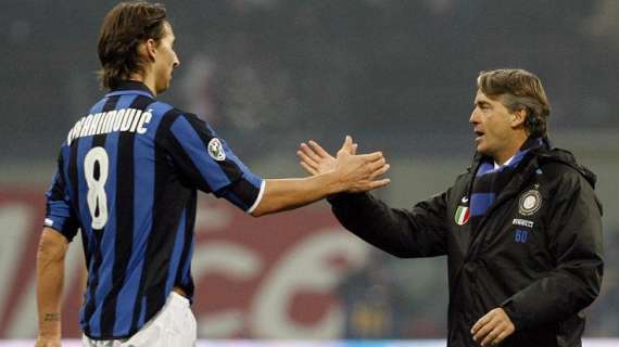 Mancini e Ibrahimovic nella stagione 2007/2008, la loro ultima insieme