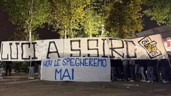 Curva Nord, striscione fuori dal Meazza: "Luci a San Siro non le spegneremo mai"