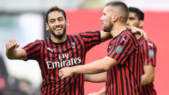 Sorride il Milan: Rebic e Calhanoglu stendono la Roma, finisce 2-0 a San Siro