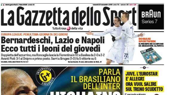 Prime pagine - "Higuain? Melo mangio". Ljajic: "Inter formato Triplete". Jovetic: "Scudetto a noi, Gonzalo..."