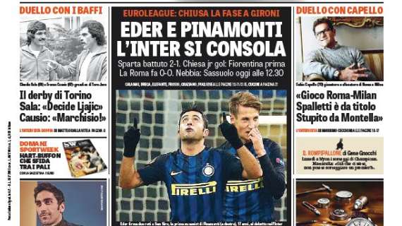 Prima pagina GdS - Eder e Pinamonti, l'Inter si consola