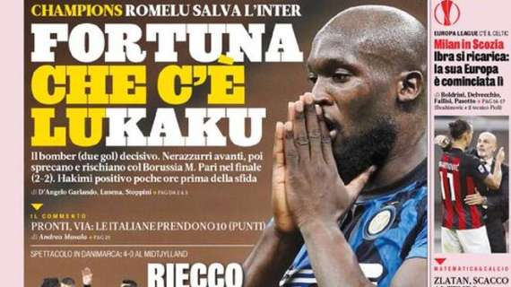 Prima GdS - Champions, Romelu salva l’Inter. Fortuna che c’è Lukaku