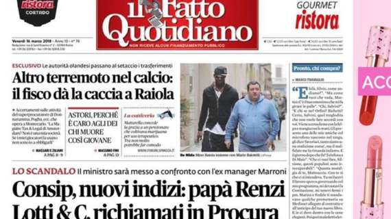 Prima Il Fatto Quotidiano - Il fisco dà la caccia a Raiola