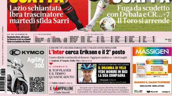 Prima pagina GdS - L'Inter cerca Eriksen e il secondo posto