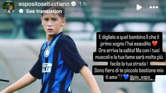 Esposito, la dedica di Seba a Pio: "Fiero di te bestione mio. Dì a quel bambino che..."