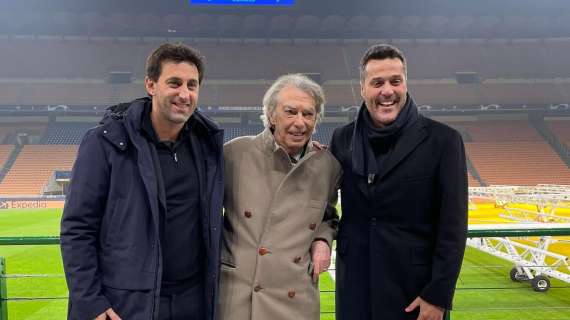 Milito e Julio Cesar a San Siro. Il Principe: "Un piacere ritrovare Moratti per ricordare i momenti insieme"