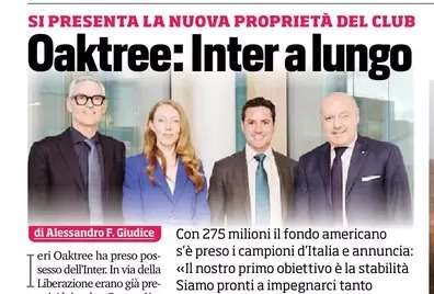 Prima CdS - Oaktree: Inter a lungo. Si presenta la nuova proprietà del club