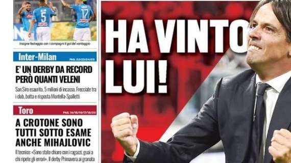 Prima pagina TS - Inter-Milan da record, ma quanti veleni