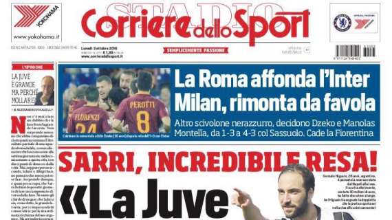Prima pagina CdS - La Roma affonda l'Inter